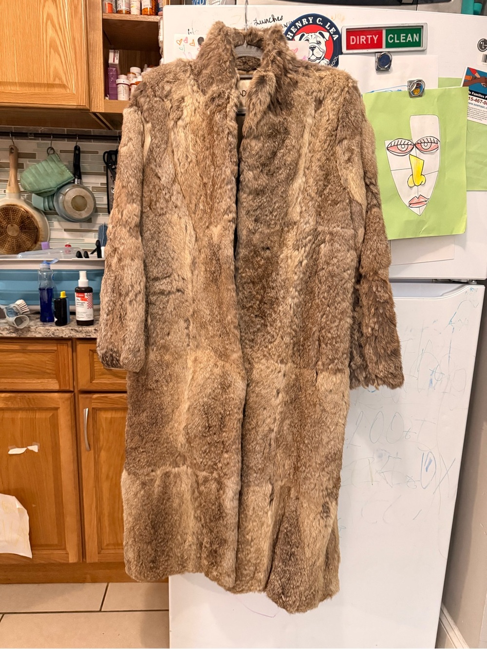 Vintage Long Brown Fur Women's Coat - Elegant Winter Outerwear